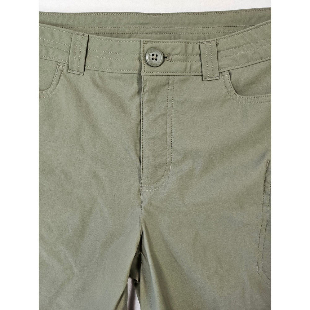 Eddie Bauer Womens Olive Army Green Hiking Tech Shorts Size 12 Utility Gorpcore - Picture 13 of 14
